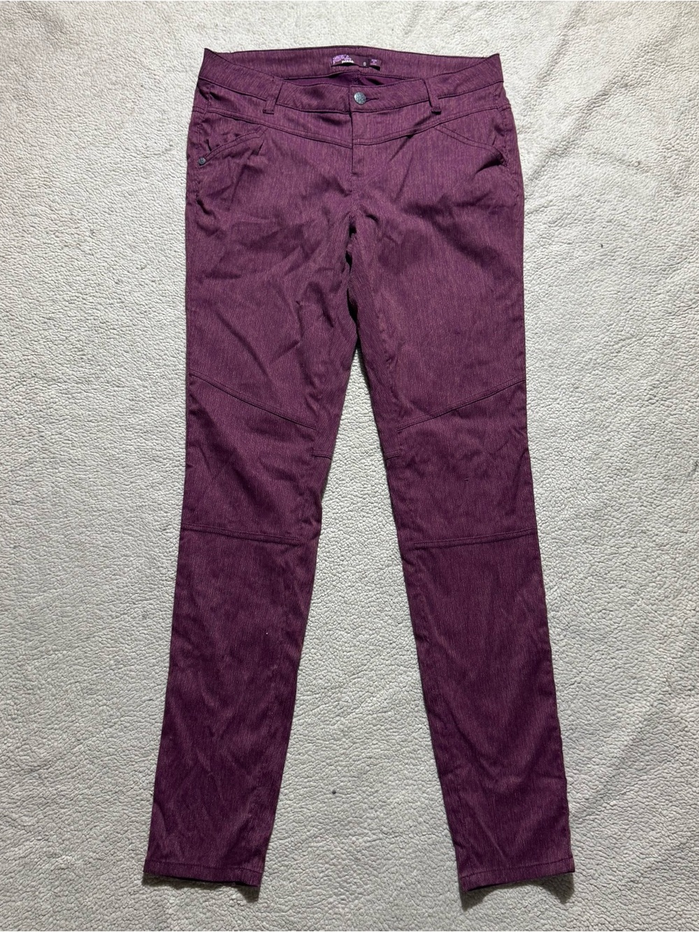 Prana Pants Womens 8 Plum Tashia Tech Slim Fit Active Outdoor Nylon 31x31.5